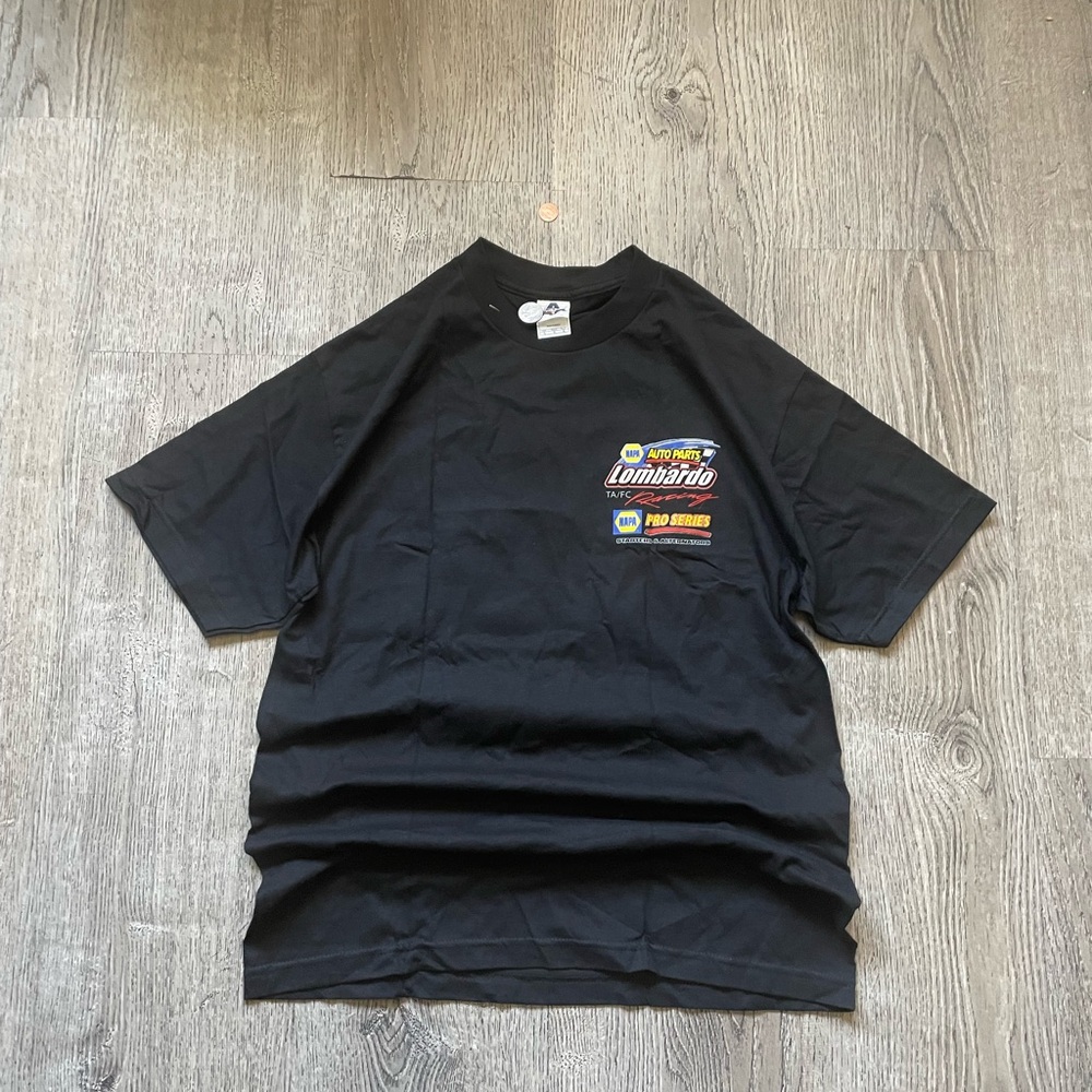 Vintage John Lombardo Jr. NAPA Auto parts pro series racing T shirt size L
